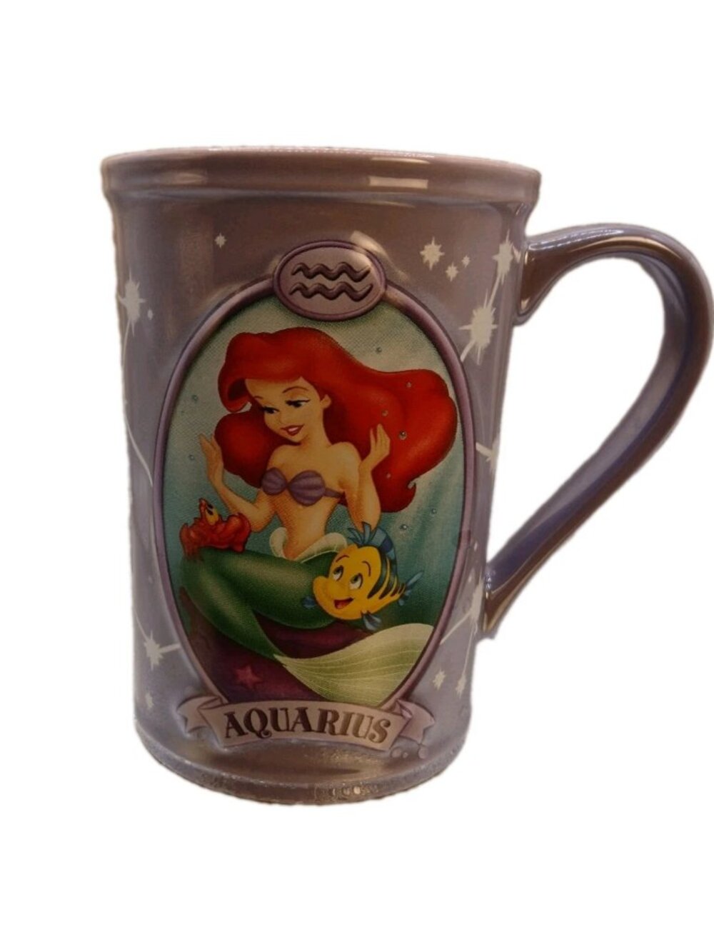 Disney The Little Mermaid Aquarius Zodiac 16oz Mug - Ariel Flounder Sebastian